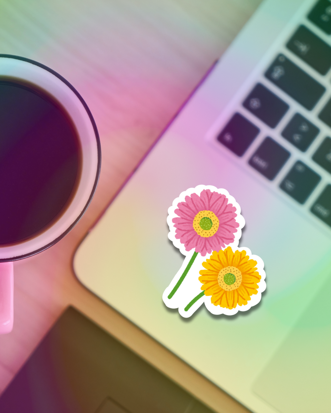 Vibrant Daisies Vinyl Sticker