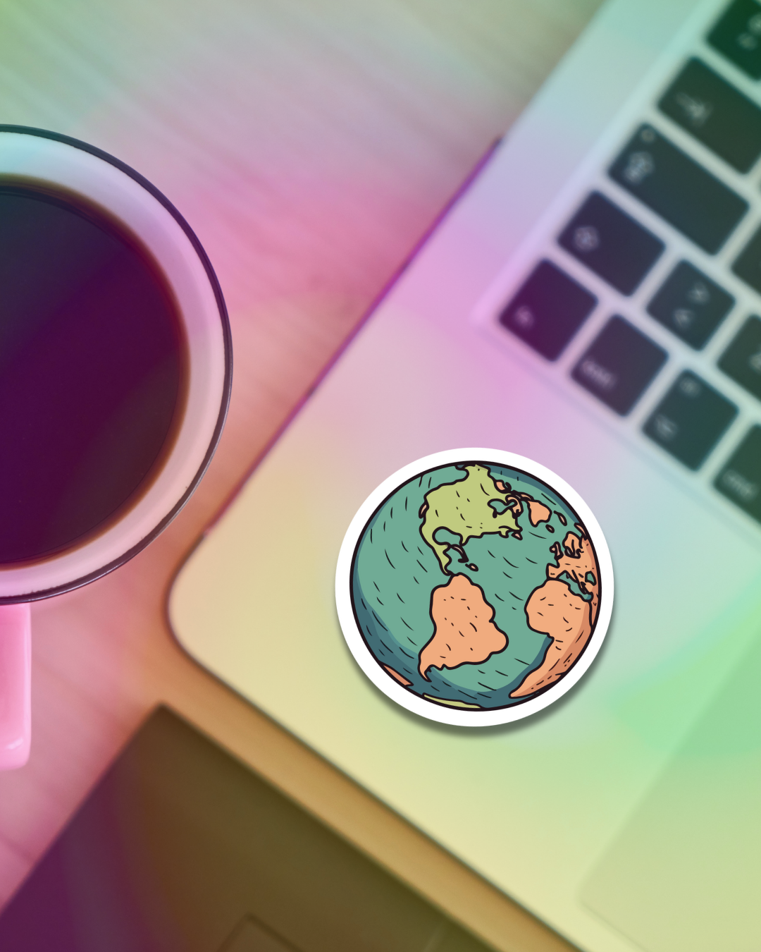 Vintage Earth Vinyl Sticker