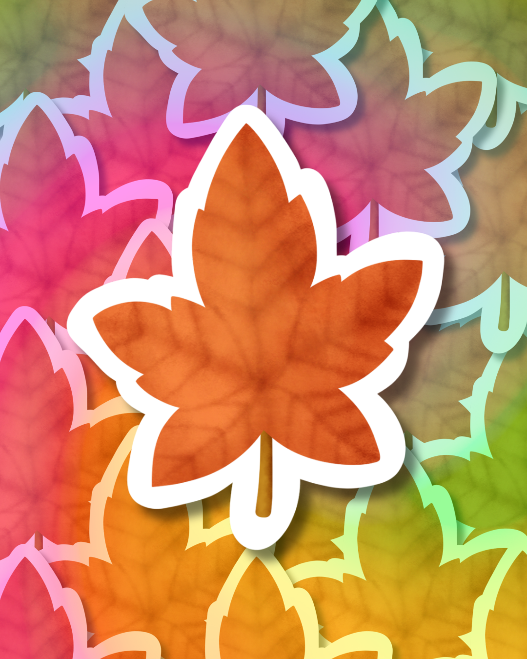 Warm Maple Leaf Vinyl Sticker