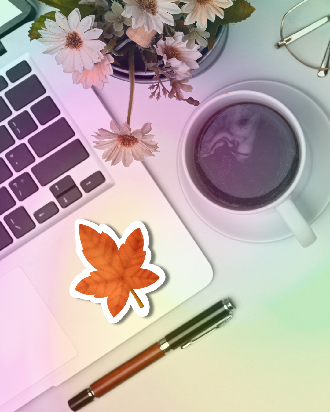 Warm Maple Leaf Vinyl Sticker