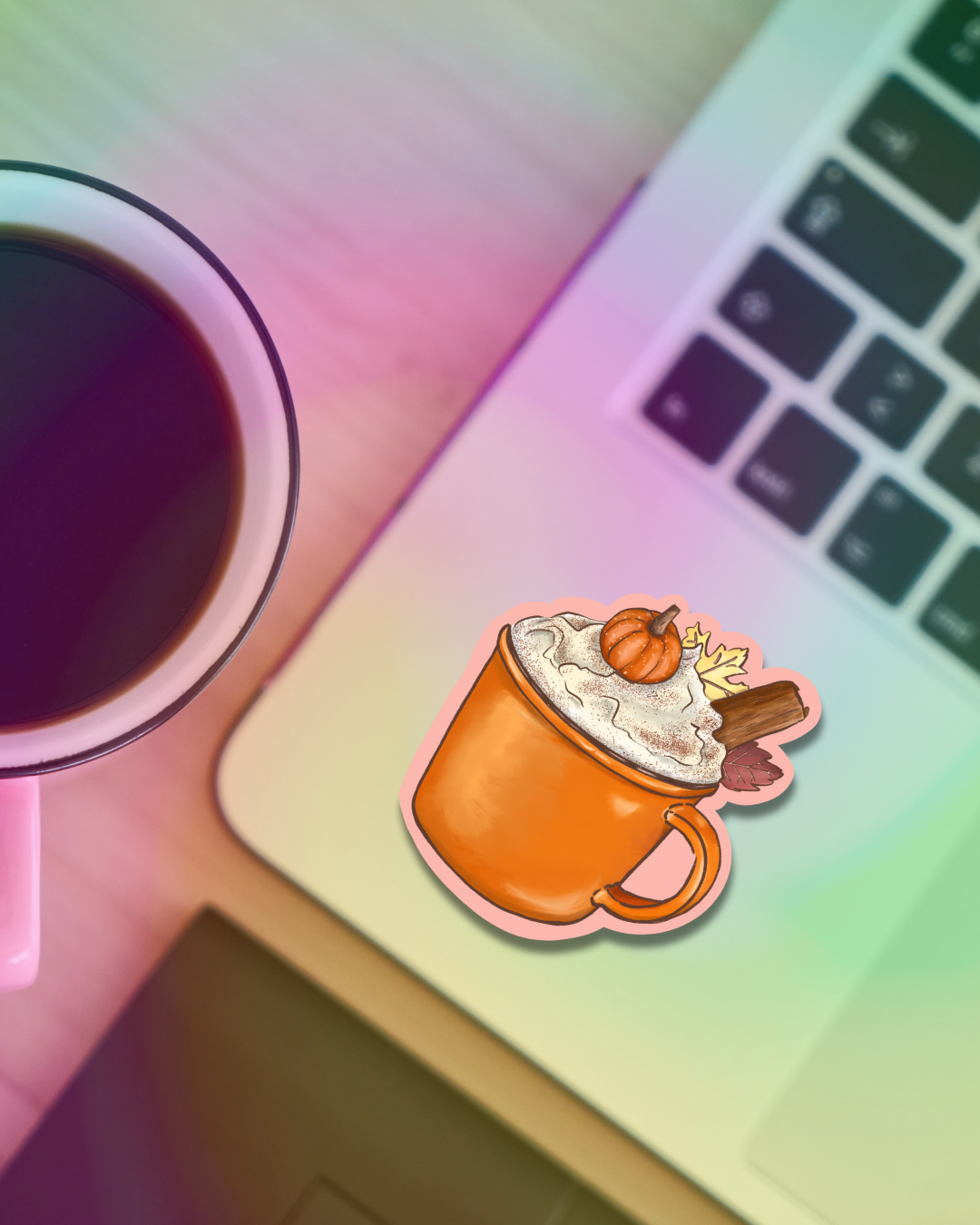 Warm Pumpkin Spice Latte Vinyl Sticker