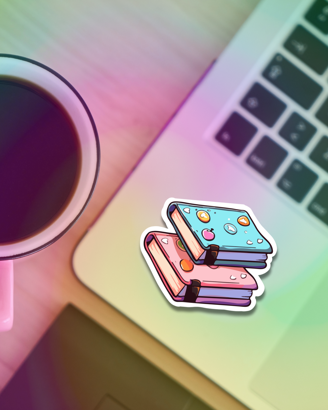 Whimsical Vibrant Books Vinyl Sticker