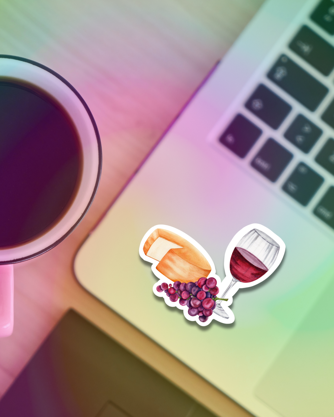 Wine & Cheese Vinyl Sticker
