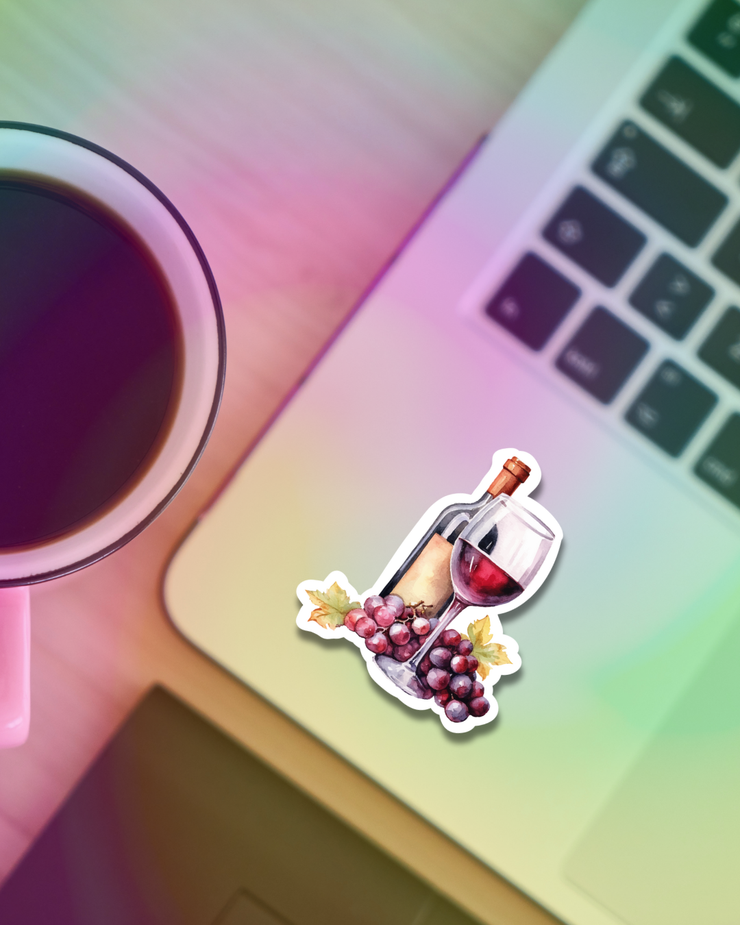 Wine & Grapes Vinyl Sticker