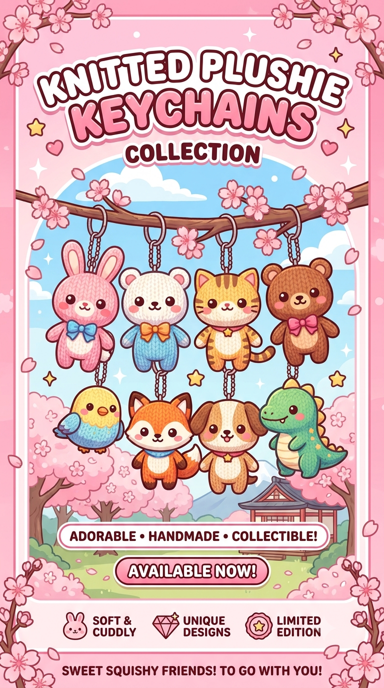 Knitted Plushie Keychains!!