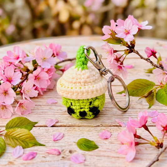 Kawaii Matcha Boba Handmade Kawaii Crochet Amigurumi Plushie Keychain | Cute Bag Charm & Gift 🧋