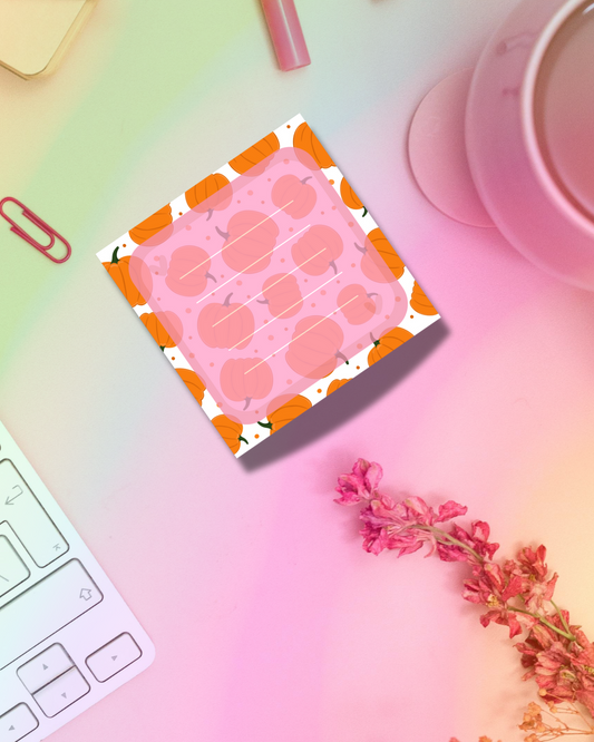 Pumpkin Meadow Notepad 2.5"x2.5" 50 Pages Aesthetic Cute Stationery Gift