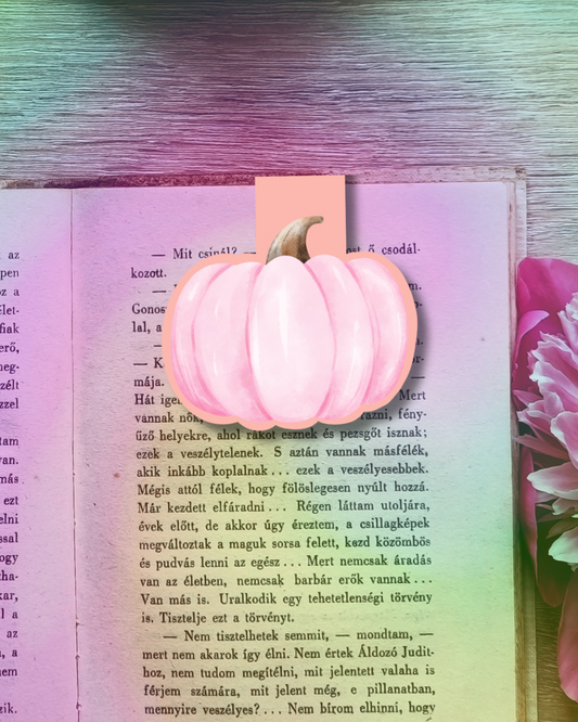 Pink Pumpkin Magnetic Bookmark Handmade Bookish Gift