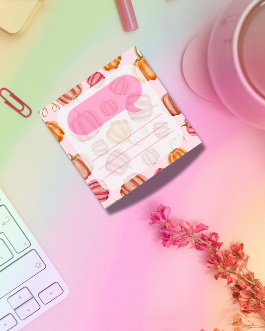 Bright Pumpkin Notepad 2.5"x2.5" 50 Pages Aesthetic Cute Stationery Gift
