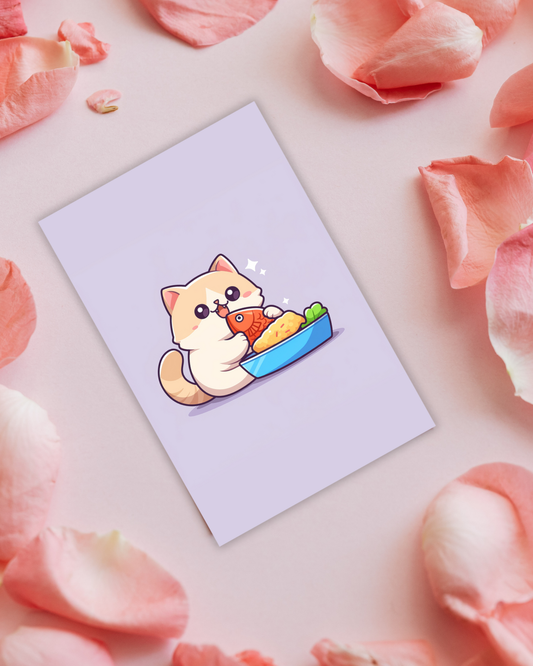 Fish Cat Postcard Aesthetic Gift