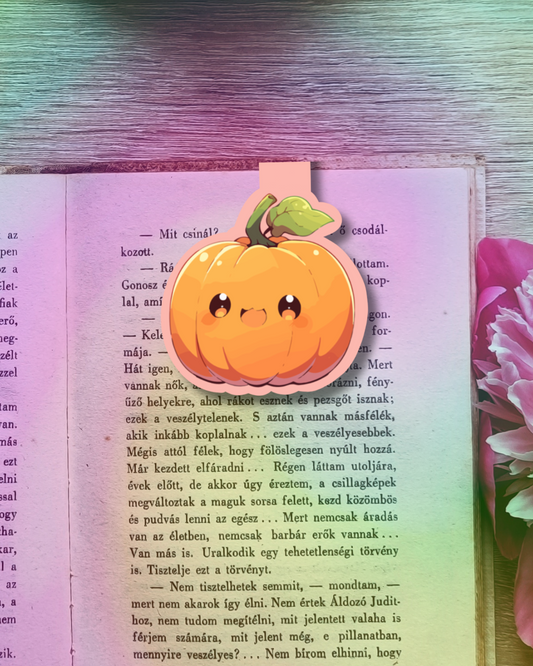 Kawaii Pumpkin Magnetic Bookmark Handmade Bookish Gift
