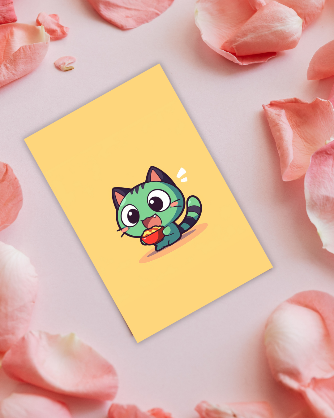 Noodle Cat Postcard Aesthetic Gift
