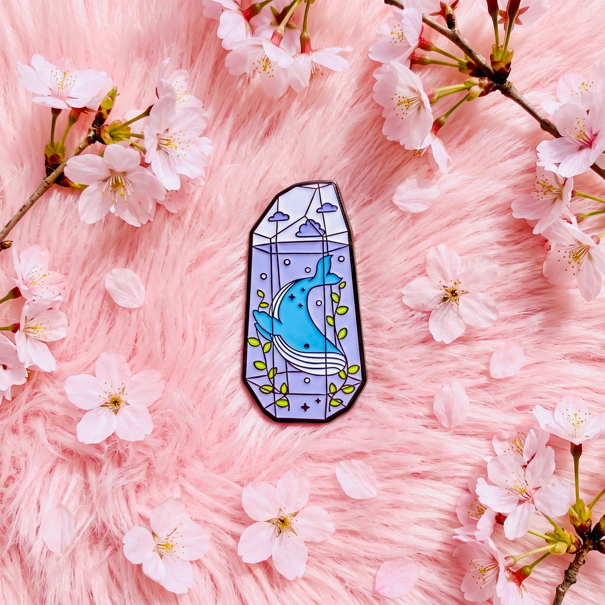 Whale Stone Kawaii Cute Enamel Pin | Aesthetic Pastel Backpack & Jacket Lapel Pin