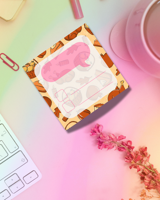 Cozy Dinner Notepad 2.5"x2.5" 50 Pages Aesthetic Cute Stationery Gift