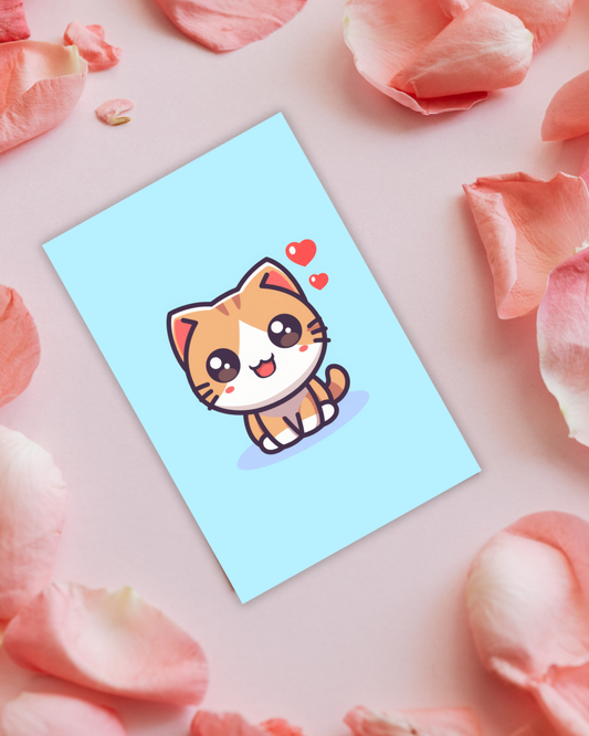 Lovely Cat Postcard Aesthetic Gift