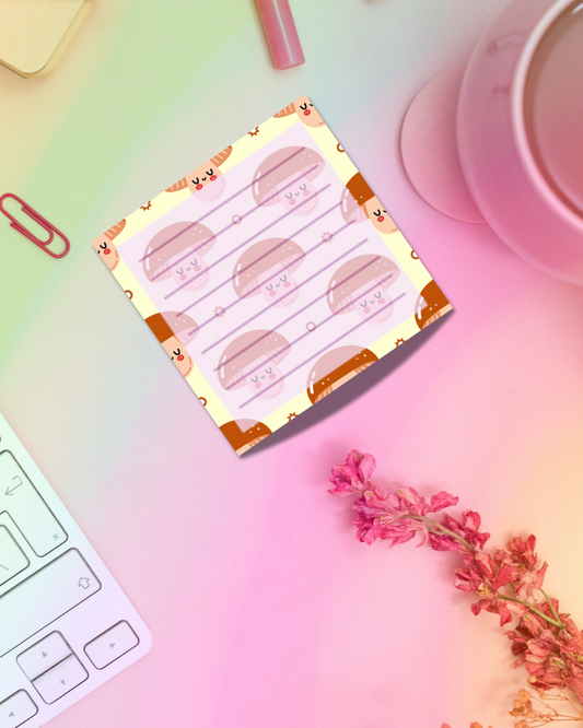 Fungi Cutie Notepad 2.5"x2.5" 50 Pages Aesthetic Cute Stationery Gift