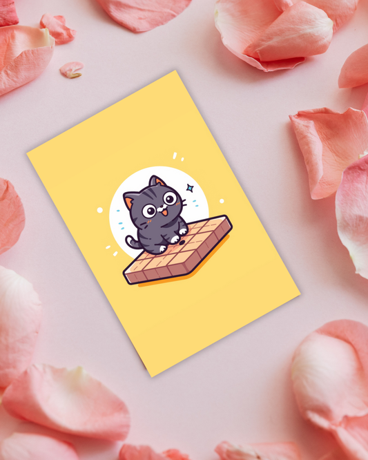 Bright Cat Postcard Aesthetic Gift