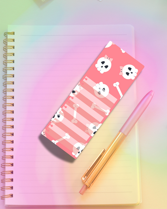 Pinky Skeleton Notepad 2.5"x7" 45 Pages Aesthetic Cute Stationery Gift