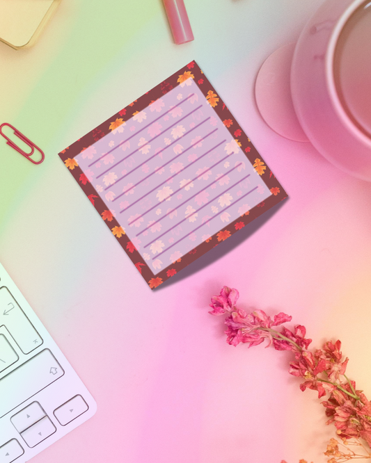 Dark Autumn Notepad 2.5"x2.5" 50 Pages Aesthetic Cute Stationery Gift