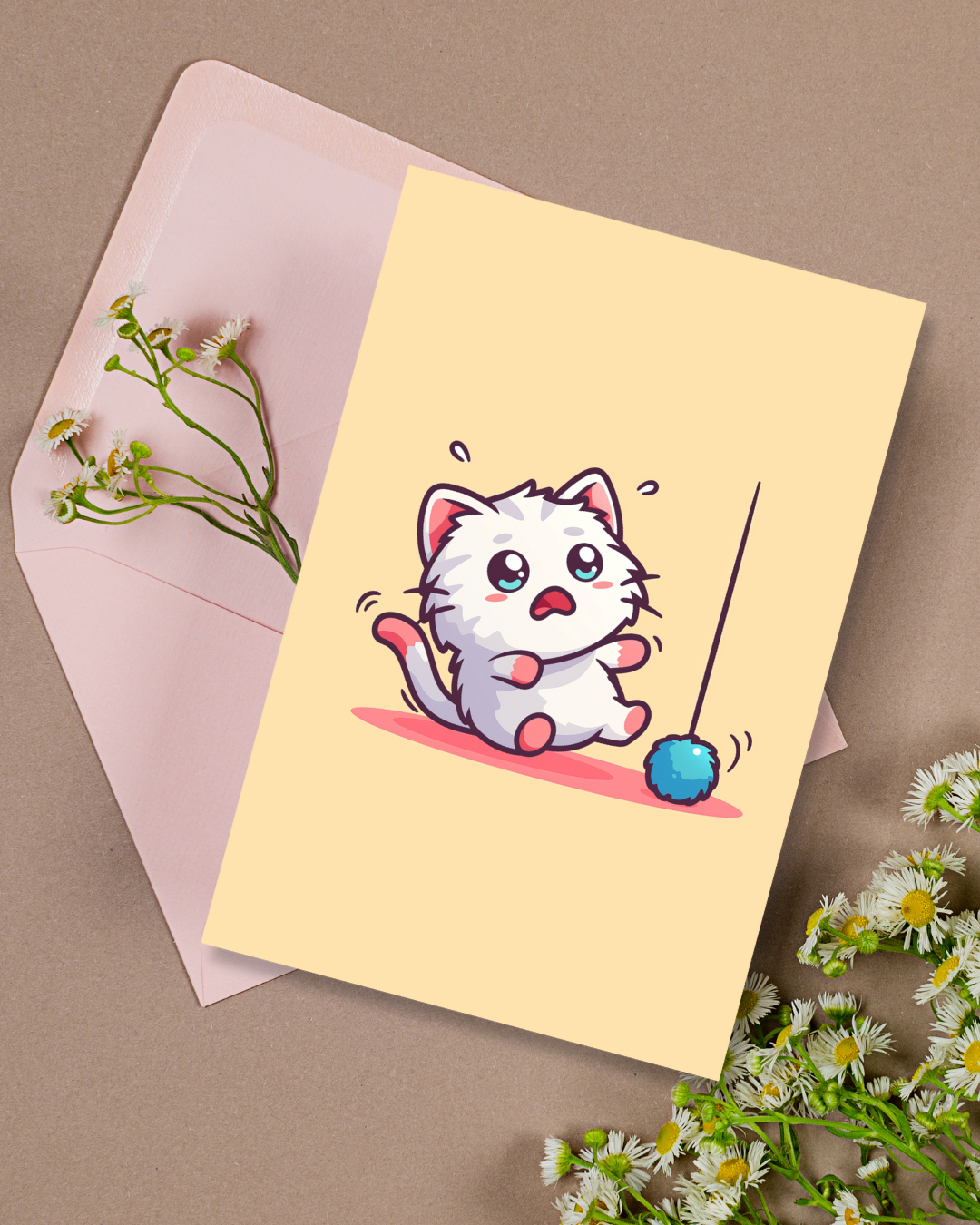 Yo-yo Cat Greeting Card Aesthetic Gift