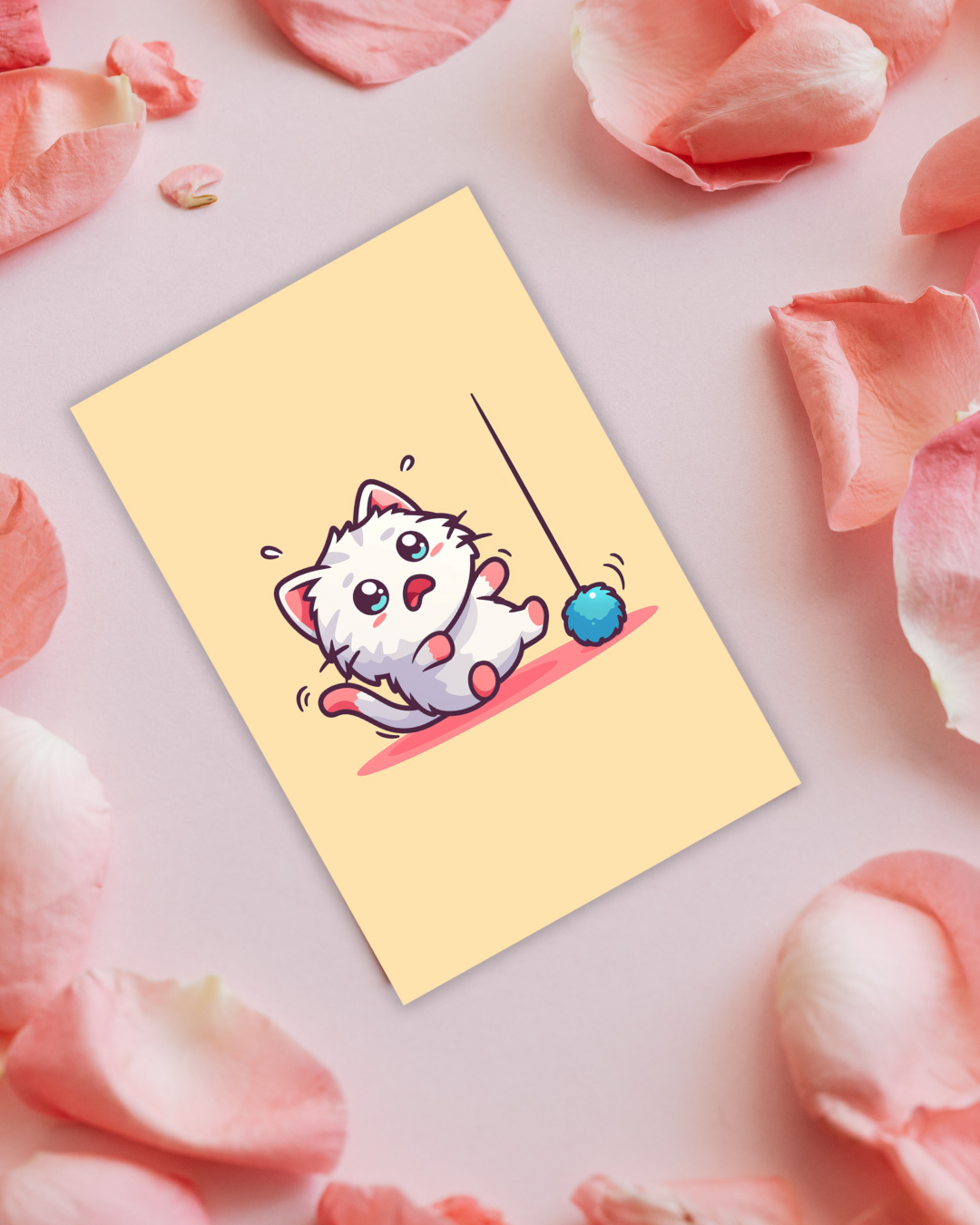Yo-yo Cat Postcard Aesthetic Gift