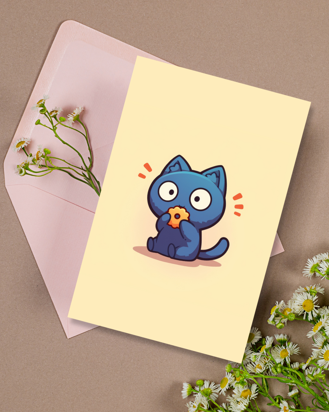 Cookie Cat Greeting Card Aesthetic Gift