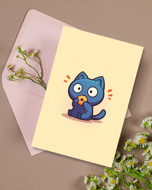 Cookie Cat Greeting Card Aesthetic Gift
