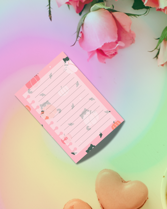 Spooky Cat Notepad 2"x3", 3"x4.5", 4"x 6" 50 Pages Aesthetic Cute Stationery Gift