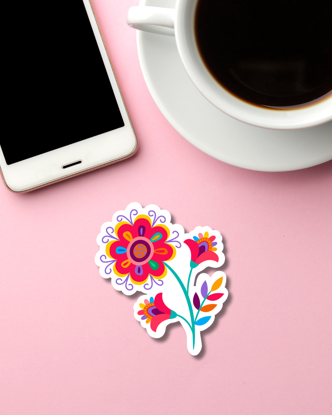5 de Mayo Flower Mini Vinyl Sticker