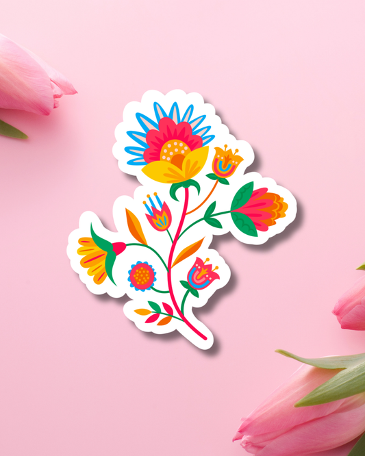 5 de Mayo Bouquet Vinyl Sticker