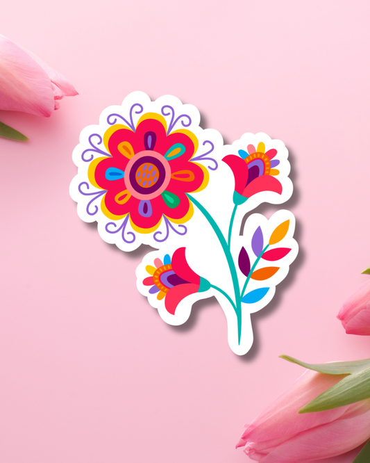 5 de Mayo Flower Vinyl Sticker