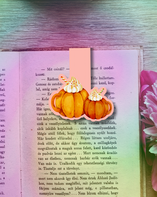 Pumpkin Spice Latte Magnetic Bookmark Handmade Bookish Gift