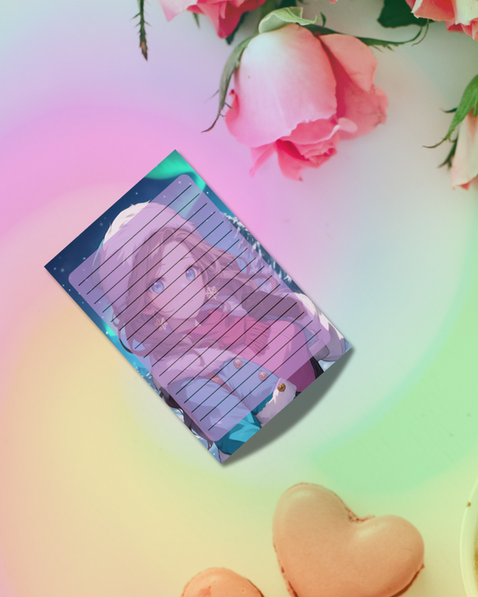 Northern Lights Girl Notepad 2"x3", 3"x4.5", 4"x 6" 50 Pages Aesthetic Cute Stationery Gift