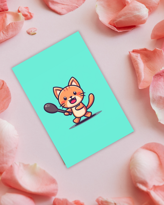 Tennis Cat Postcard Aesthetic Gift