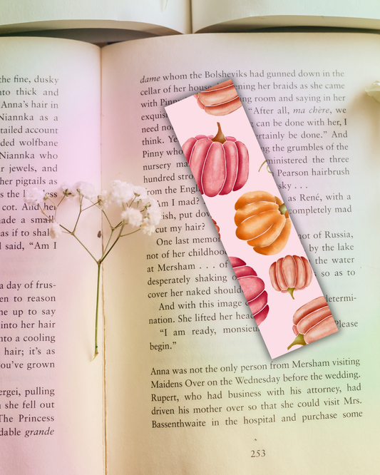 Bright Pumpkin Bookmark Handmade Bookish Gift