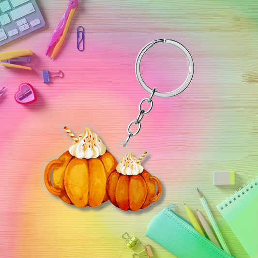 Warm Pumpkin Spice Latte Acrylic Keychain