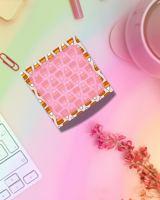 Candy Corn Bliss Notepad 2.5"x2.5" 50 Pages Aesthetic Cute Stationery Gift