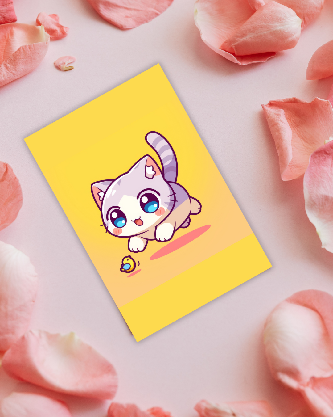 Birdie Cat Postcard Aesthetic Gift