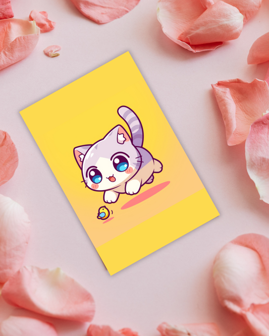 Birdie Cat Postcard Aesthetic Gift