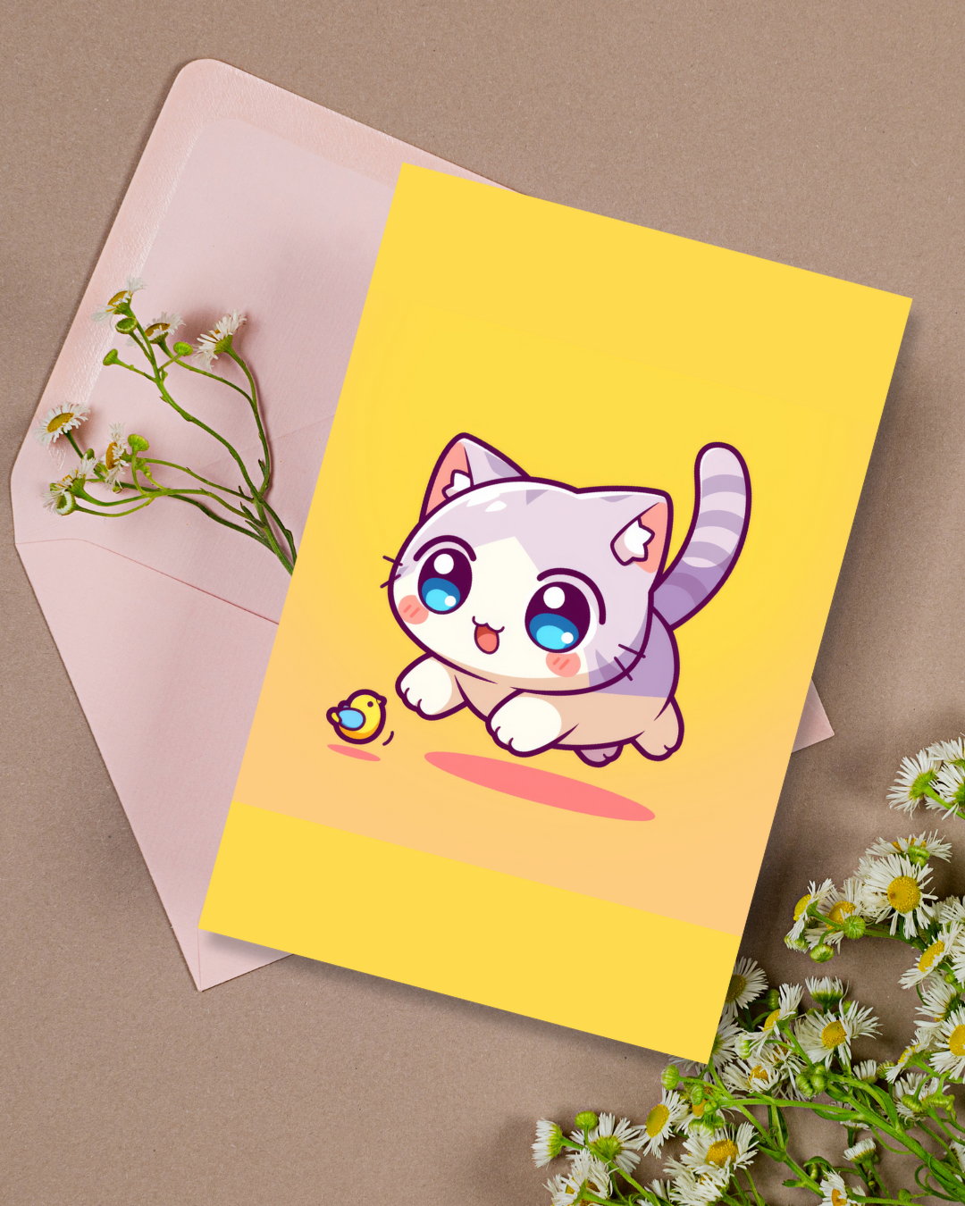 Birdie Cat Greeting Card Aesthetic Gift