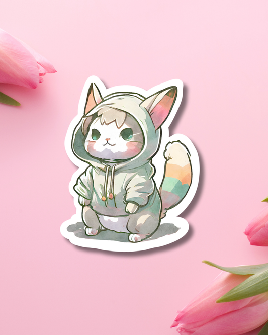Alert Cat Vinyl Sticker