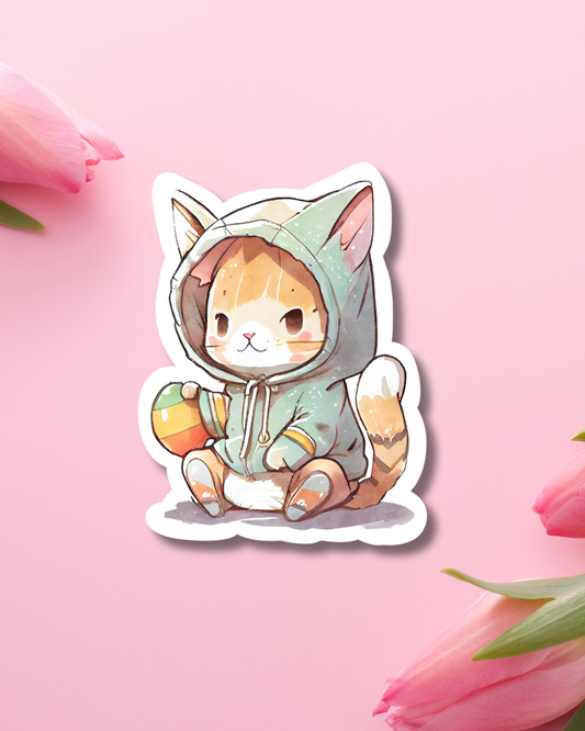 Amused Cat Vinyl Sticker