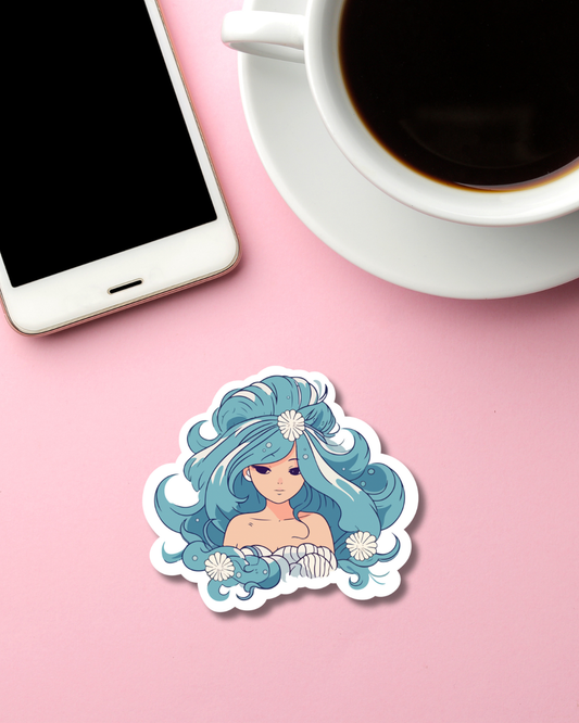 Aqua Mermaid Mini Vinyl Sticker