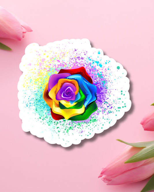 Autism Rose Vinyl Sticker