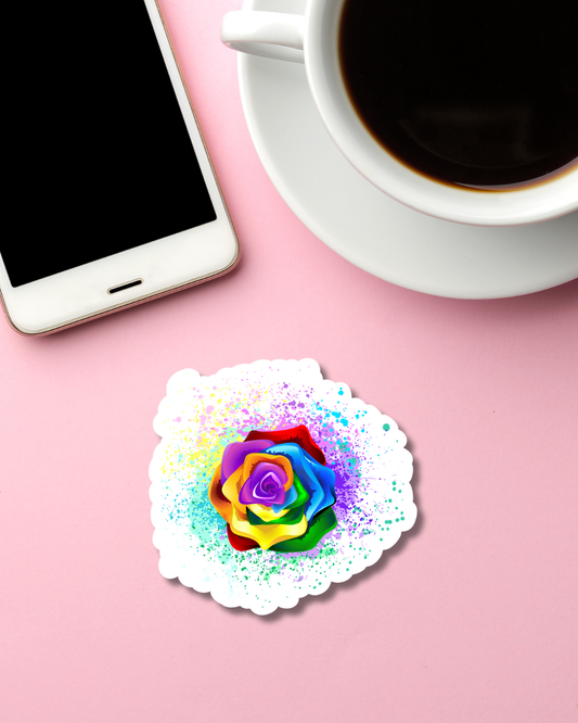 Autism Rose Mini Vinyl Sticker