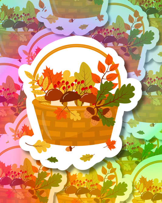Autumn Basket Vinyl Sticker