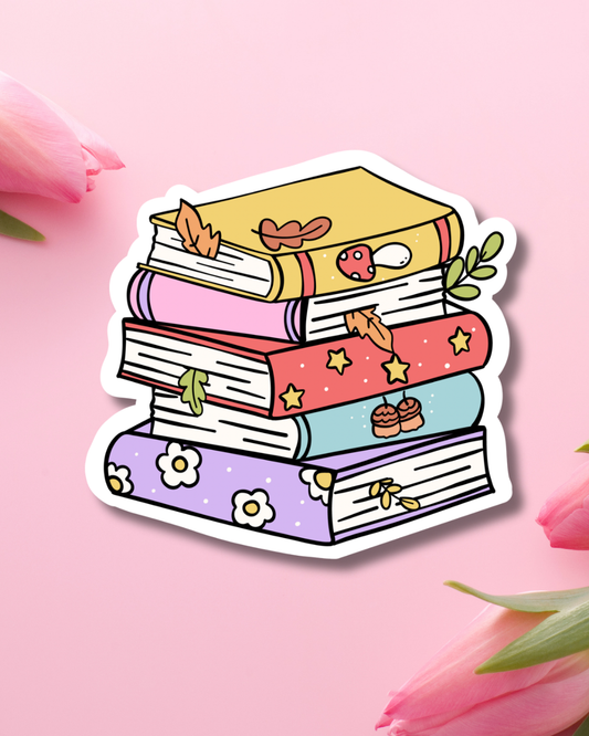 Autumn Books Stack Vinyl Sticker
