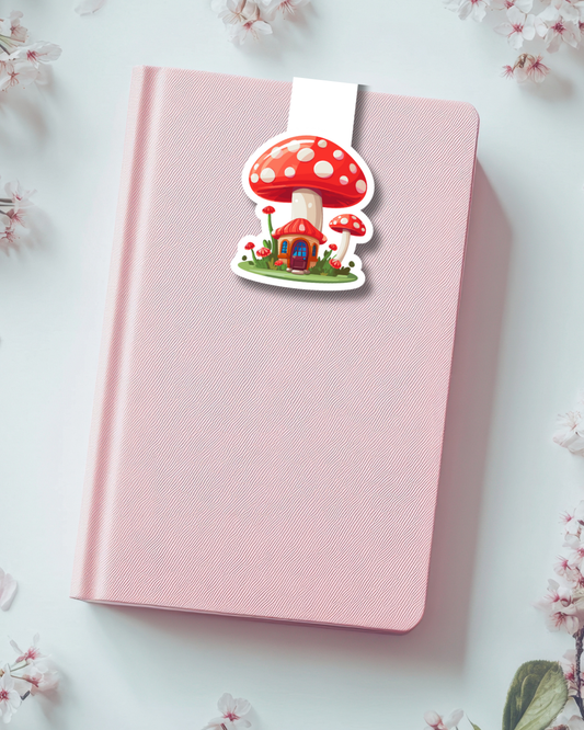Autumn Fungi House Magnetic Bookmark Handmade Bookish Gift