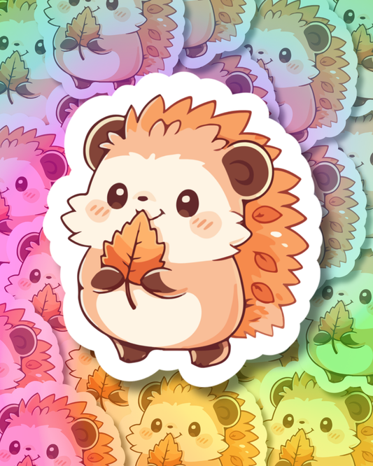 Autumn Hedgehog Vinyl Sticker