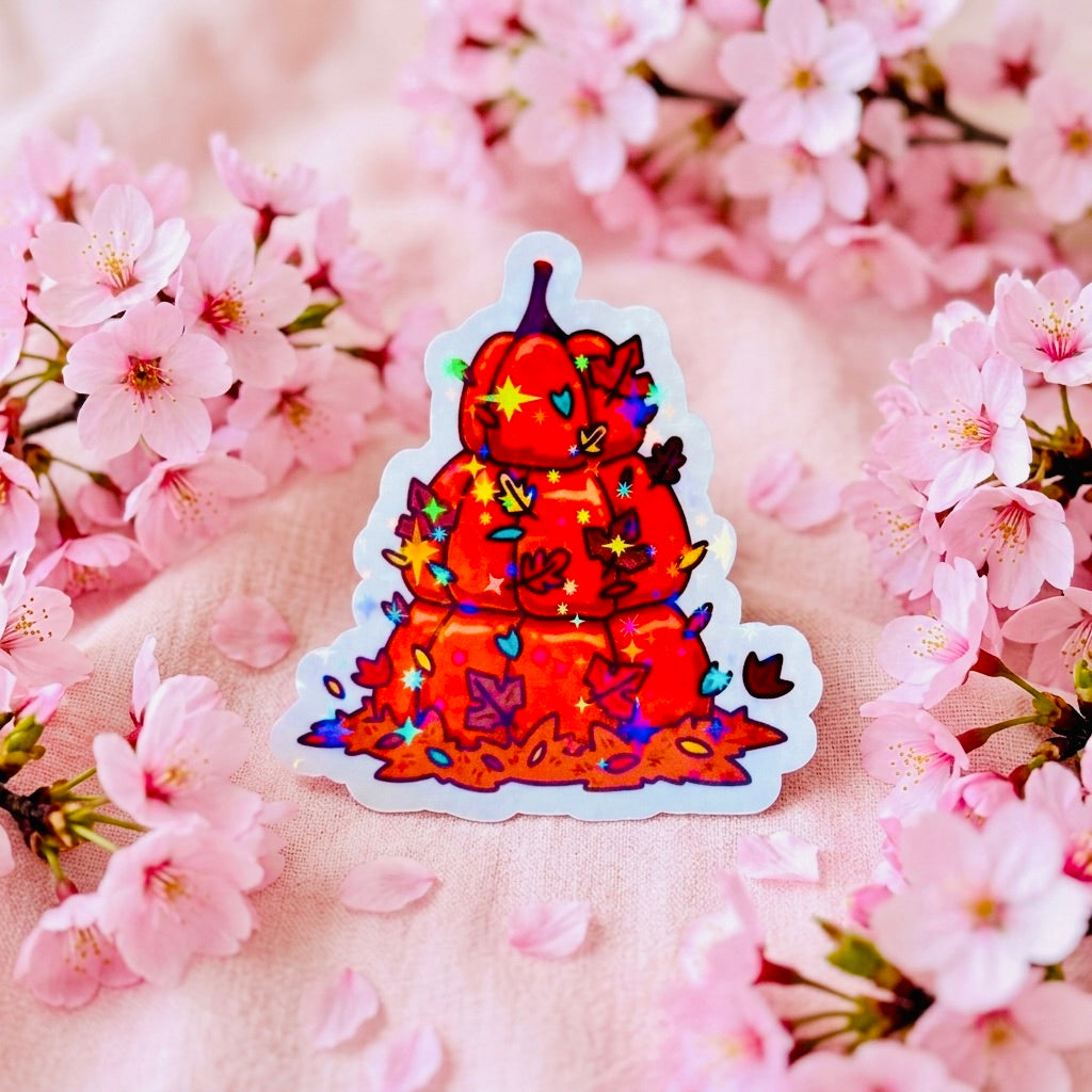 Autumn Pumpkin Stack Kawaii 2.5-Inch Cute Collectible Magnet | Aesthetic Refrigerator & Locker Magnet | Gift Shop Souvenir